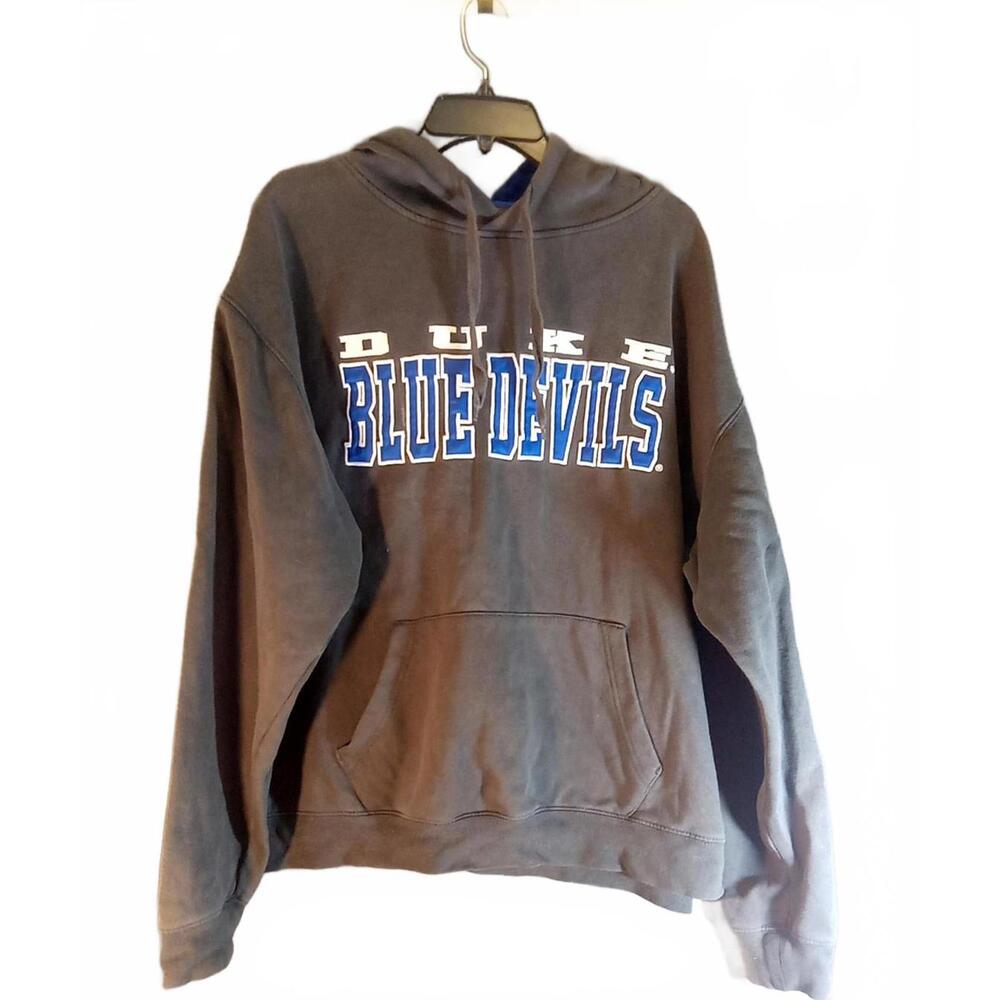 Stadium Athletics Varsity Hoodie Mens Size 2XL Gray Blue Embroidery College